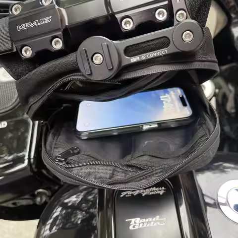 Road Faith Waterproof Front Motorcycle Handlebar Bag T-Bar Handlebar Bag Universal for Harley Davids