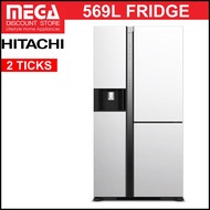 HITACHI R-MX700PMS0 569L SIDE-BY-SIDE FRIDGE (2 TICKS) + FREE HITACHI RICE COOKER