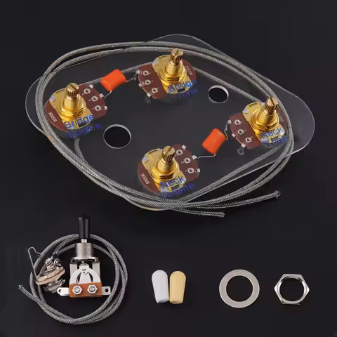 FLEOR LP Guitar Prewired Wiring Harness Kit 2T2V 500K Pots and Separate 3 Way Switch