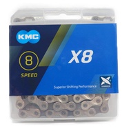 KMC X8 Chain 8-speed silver/gray 114 Links [Parallel Import]