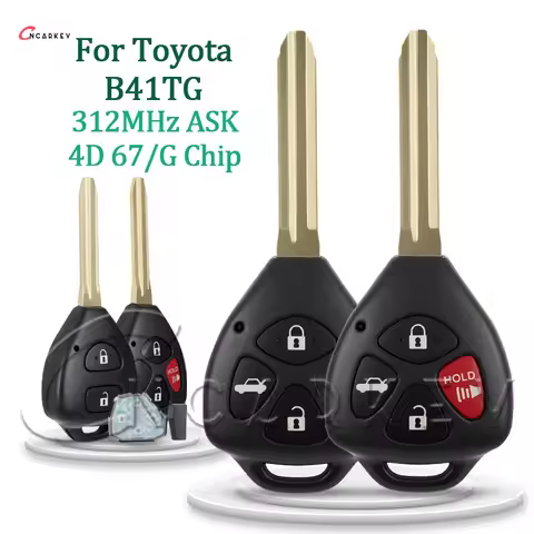 Car Key B41TG 312MHz ASK fit Toyota Scion Yaris TC XD Vitz Hilux 4D 67/G Chip MOZB41TG 2/3/4 Button 