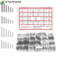 MIOSHOP 300PCS/box Compression Spring Assortment Kit, Tension Spring 304 Stainless Steel Small Sprin