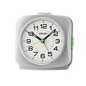 SEIKO鬧鐘 銀色方型復古數字靜音