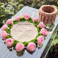 MAWAR ROSE Flower Crochet Coaster ROSE Flower Crochet Coaster/