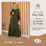 PUSAT NIBRAS GAMIS WANITA NB B40 GREEN / GAMIS NIBRAS PROMO YESS BIG