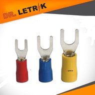 [100 pcs] 1.5mm/ 2.5mm/ 6mm Fork Pre Insulated Spade Terminal Cable Lug AWG 22-16 / AWG 16-14 /AWG 1