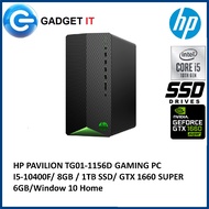 HP PAVILION GAMING TG01-1156D DESKTOP (I5-10400F,8GB,1TB SSD,GTX1660 SUPER 6GB,NO ODD,WIN10) NO KEYB