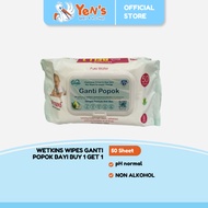 Wetkins Wipes Change BabyPopok 50 Sheets - NON-Alcoholic