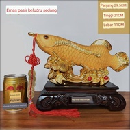 Arowana Fish Display / Arowana Fish Decoration / Fengshui Lucky Statue Display / Blessing decoration