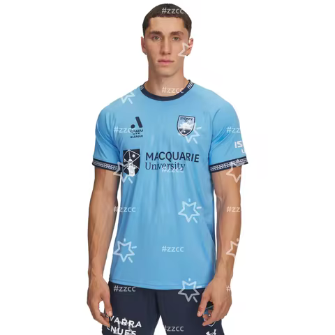 25-26 Sydney FC home football jersey match training set fan gift Summer Sports Men's T-Shirt Kid's C