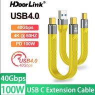 HdoorLink 5A Fast Charging Short Cable PD 60W/100W USB C to Type C Cable 40Gbps Data Cable Thunderbo