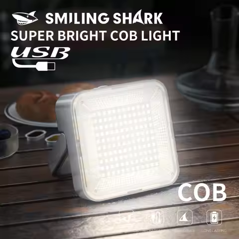 SMILING SHARK LY8281 High-lumens Solar Rechargeable Lantern Portable COB Flashlight with Power Bank 