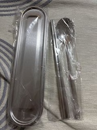 不鏽鋼餐具套裝連收納盒