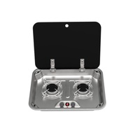HOT  RV Kitchen Appliances Stainless Steel Gas Stove 2 Burner Gas Cooktop for Truck Camper Van
