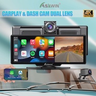 กล้อง​ติด​รถยนต์​หน้า​หลัง​ Carplay Dash Cam DVR Android Auto WiFi FM กล้องมองหลังสนับสนุนเลนส์คู่ H.265 1080P ในตัว Carplay และ Android Auto รองรับการเล่นโทรศัพท์มือถือ 24H Park