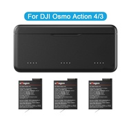TELESIN DJI Action Battery Charger Rechargeable Li-ion Battery Charging Case for DJI Osmo Action 4 3