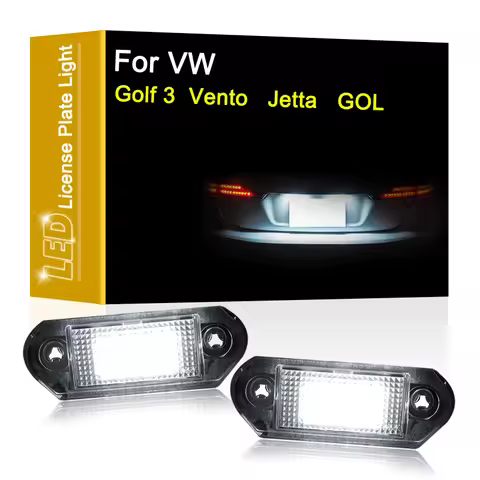 12V LED Number Plate Lamp For VW Golf 3 93-99 Vento 1H2 91-98 Jetta 92-98 GOL 2 96-10 White License 