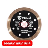 POLO Diamond Blade Turbo 4 Inches Thin 1.2 Mm. Teeth Height 10 Cut Model Is Used To Tiles Concrete M