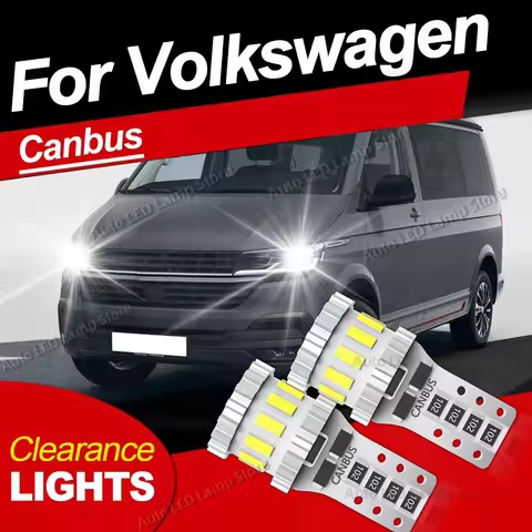 2Pcs T10 Car LED Bulbs 6000K White For Volkswagen VW Multivan T4 T5 T6 Caravelle Transporter Canbus 