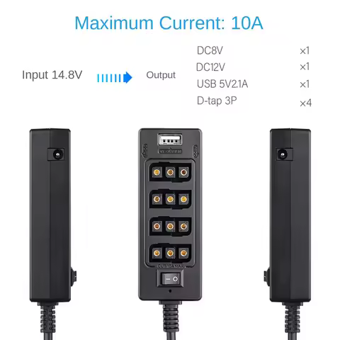 New D-Tap to 4 Female D-Tap 2 DC USB Output Power Cable Distributor Splitter Hub Box for Anton Bauer