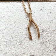 DoriAN Wishbone美夢成真許願骨925純銀18K金項鍊 附純銀保證卡