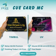 CUE CARD MC CUE CARD/ PREMIUM ACRYLIC QCARD/ COSTUME COLOR FOR WEDDING EVENTS A5 SIZE/ A4