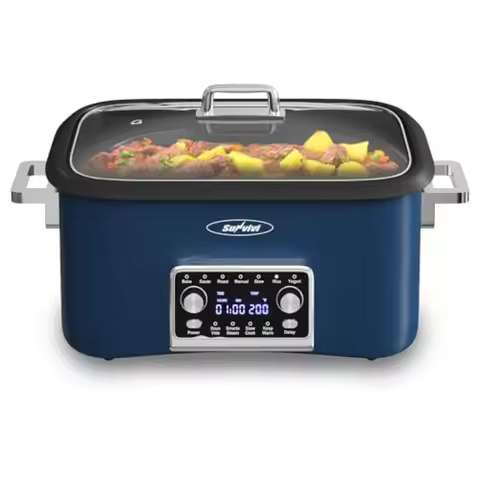 8 Quart Slow Cooker Roaster Oven, 12 in 1 Programmable Multi-Cooker Food