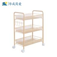 ST/🛹Factory Direct Sales Metal Trolley with Hook Kitchen Bathroom Bathroom Metal Trolley Rack PKVF