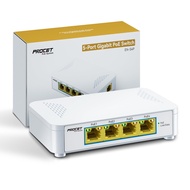 5 Port PoE Switch Gigabit Plug and Play, PoE Switch 4 PoE+ Ports & Each Supplies PoE(15W) or PoE+(30