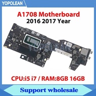 TA Tested A1708 Motherboard for MacBook Pro Retina 13" A1708 Logic Board i5 i7 8GB 16GB 820-00840-A 
