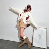 IN SHOP Diamond Lapel Laced-Up Wool Jacket-Total 3 Colors [KT281090】