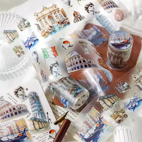 60mm*2m PET Travel Landscape Tape Stickers Creativity Hand Account Adhesive hand made Diy Junk Journ