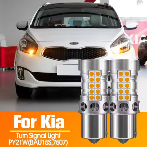2pcs LED Turn Signal Light Blub Lamp Canbus PY21W BAU15S For Kia Rio 2 3 4 Proceed Optima Niro Cerat