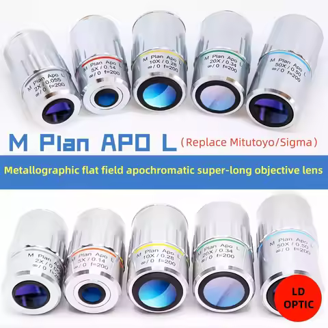 20X Metallographic Flat-Field Apochromatic Ultra-Long Working Distance Objective Lens. APO Infinity 