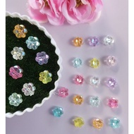 100pcs Flower Beads Flower Beads Clear Acrylic Flower Beads Transparent Color DIY Accessories Mote