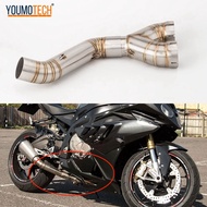 60มม. สำหรับ BMW S1000RR 2010-2014 S1000R 2014-2016ท่อเชื่อมกลางท่อไอเสียไม่มีไอเสีย1000RR S1000 100