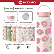 MODOFO 1000ML Insulated Tumbler Christmas Gift Thermos Bottle Portable Aquaflask Tumbler Aesthetic T