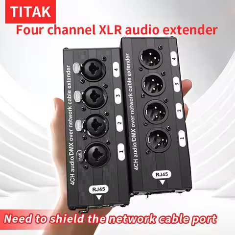 XLR to RJ45 4-Channel XLR/DMX Audio Extender Transceiver RJ45 Cat5/Cat6 Ethernet Live Stage Recordin