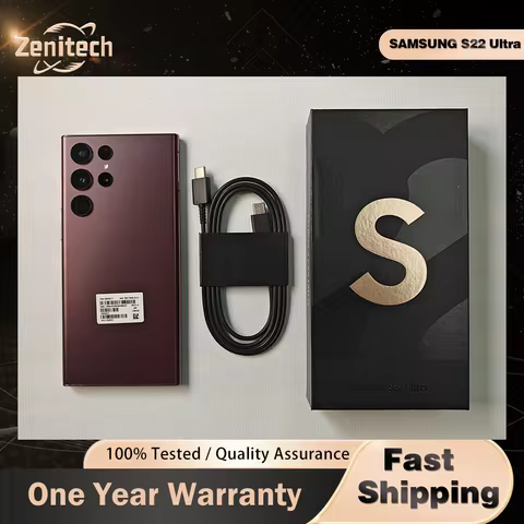 Original Samsung Galaxy S22 Ultra S908U1 8G RAM 128GB/256GB ROM 6.8" Octa Core Snapdragon 888 eSim 9