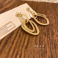 32,000 people collect geometric personality irregular cold w#3.2万人收藏几何个性不规则冷淡风无耳洞耳夹雾面高级感925耳钉气质耳环042