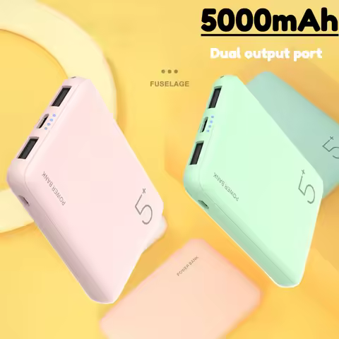 Power bank 5000mAh Ultra Silm External Battery Polymer Portable Phone Charger Type C Power Bank For 