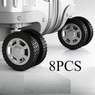 8Pcs Universal Luggage Wheel Protector Rubber Cover Replacement Silicone Suitcase Wheel Replacement 