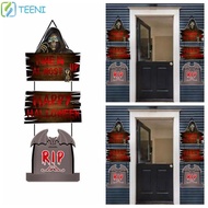 TEENI Halloween Door Hanging Pendent, Paper Pumpkin Door Sign, Festival Scene Layout Ghost Ghost Fac