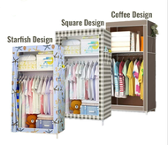 KOKORO Wardrobe Clothes Organizer Storage Rack Bedroom Cabinet Clothes Rack Almari Pakaian Penganjur