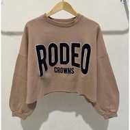 FLEECE CROP SWEATER Wanita rodeo crowns