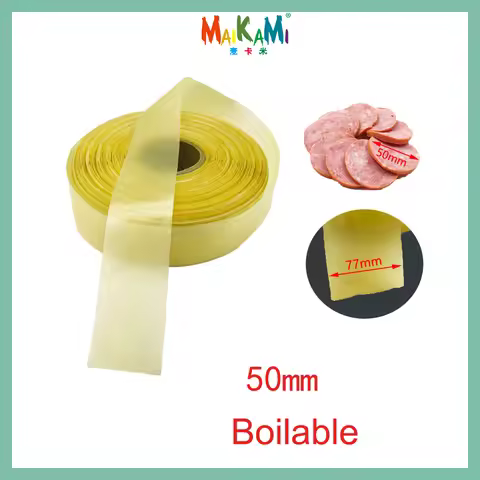 50mm Collagen Sausage Casing 5/10/20 Meter Meat Casing For Sausage Maker Hamburger Sausage Skin Gut 
