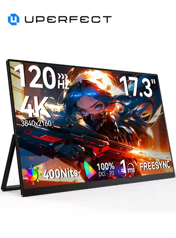 UPERFECT UColor T17 4K UHD Monitor W/ Vesa Adjustment Stand 17.3" 120Hz Gaming Display For Switch NS