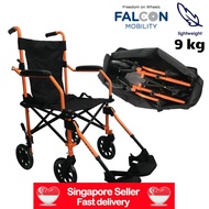 HappyWheels Travel Wheelchair with FREE Carry Bag - Lightweight Foldable Wheelchair for Elderly