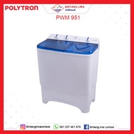 Mesin Cuci Polytron 2 Tabung 9.5kg PWM 951 
