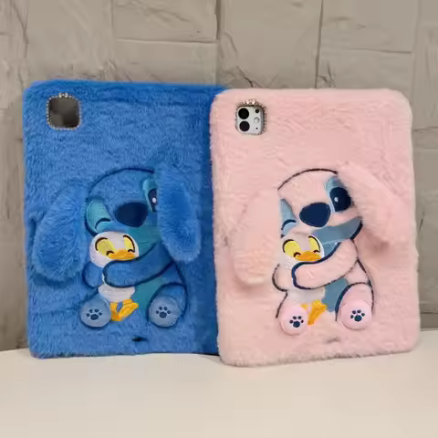 3D Cartoon Plush Stitch Hug Duck Tablet Case for Samsung Tab A9+ S6 Lite S9 FE S10 10.9" S7 S8 S9 S1